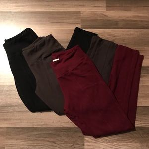 Bundle of Mudd leggings - black, olive, burgundy
